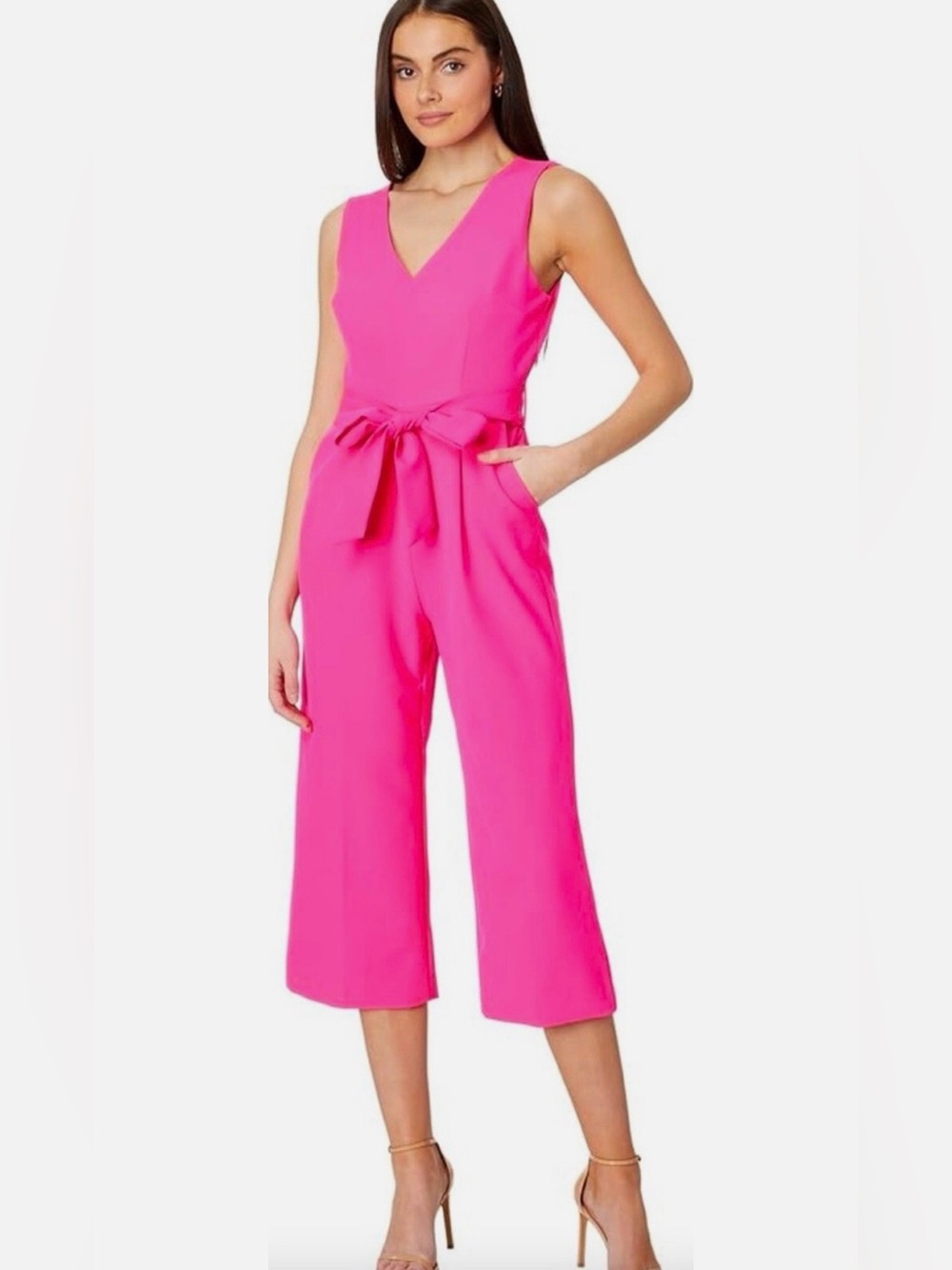 Vince Camuto Belted Crop Jumpsuit NWT Size 00 (missing belt)